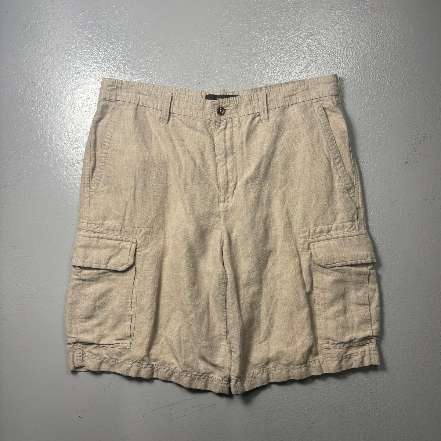 Vintage Linen Cargo Shorts (36 Waist)(VC)