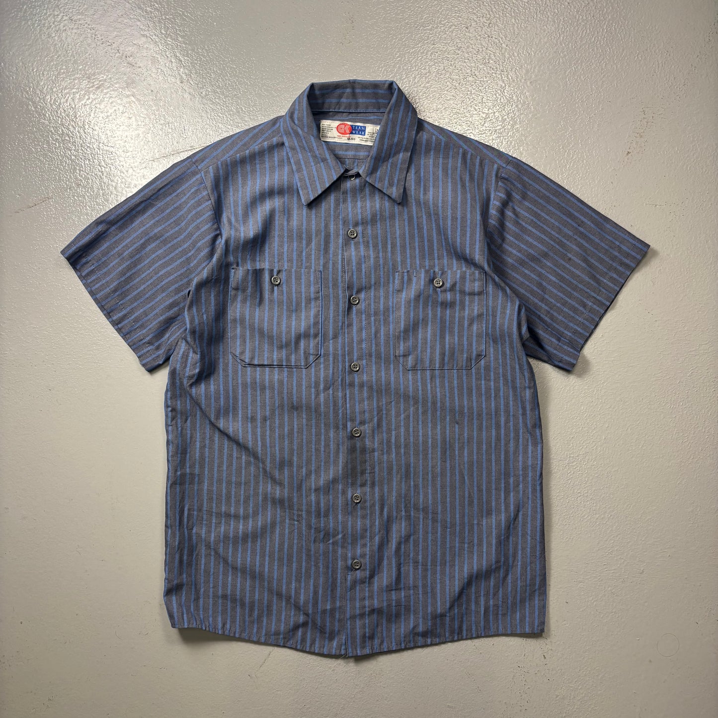 Vintage Striped Workwear Style Shirt (M)(VC)