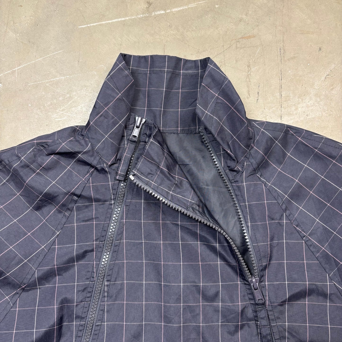 (A Top Pick) Vintage Japanese Plaid Double Asymmetrical Zip Jacket (S)(SC)