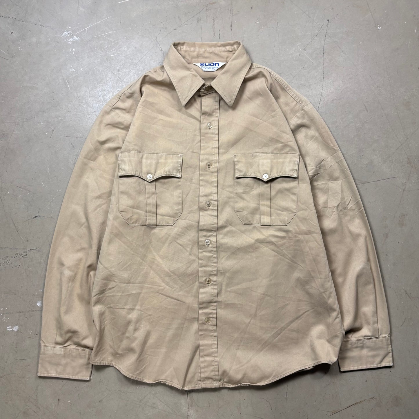 Vintage Military Style Double Pocket Shirt (M)(VC)