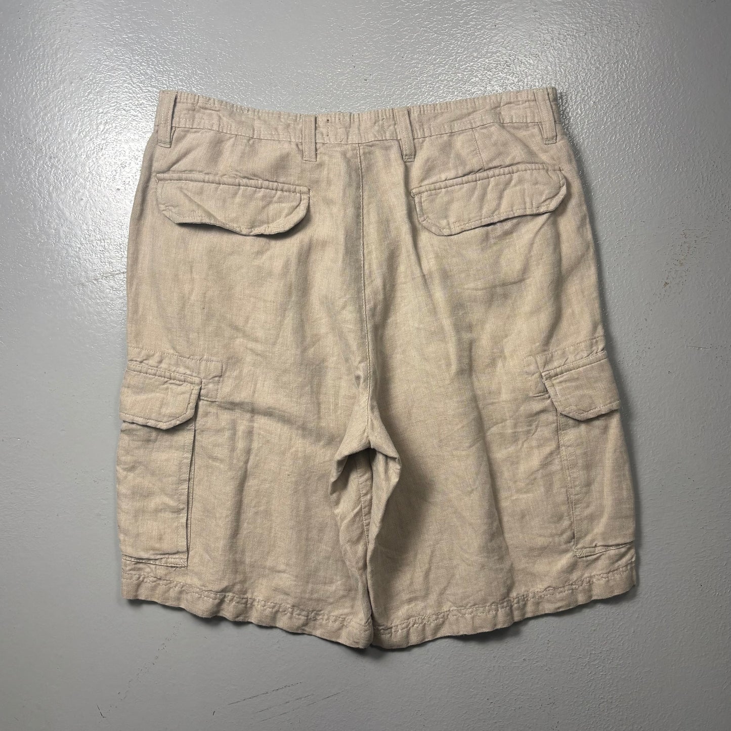 Vintage Linen Cargo Shorts (36 Waist)(VC)