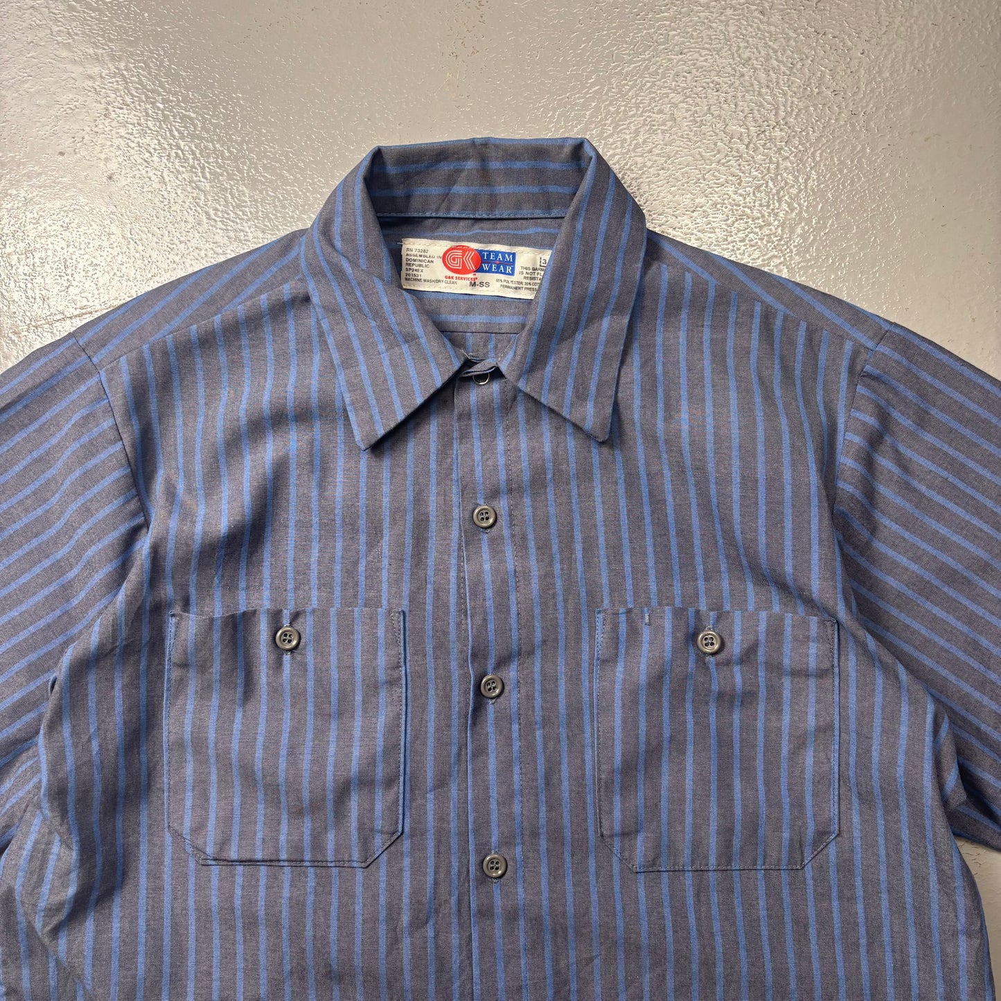 Vintage Striped Workwear Style Shirt (M)(VC)