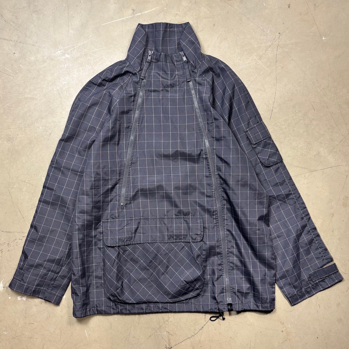 (A Top Pick) Vintage Japanese Plaid Double Asymmetrical Zip Jacket (S)(SC)