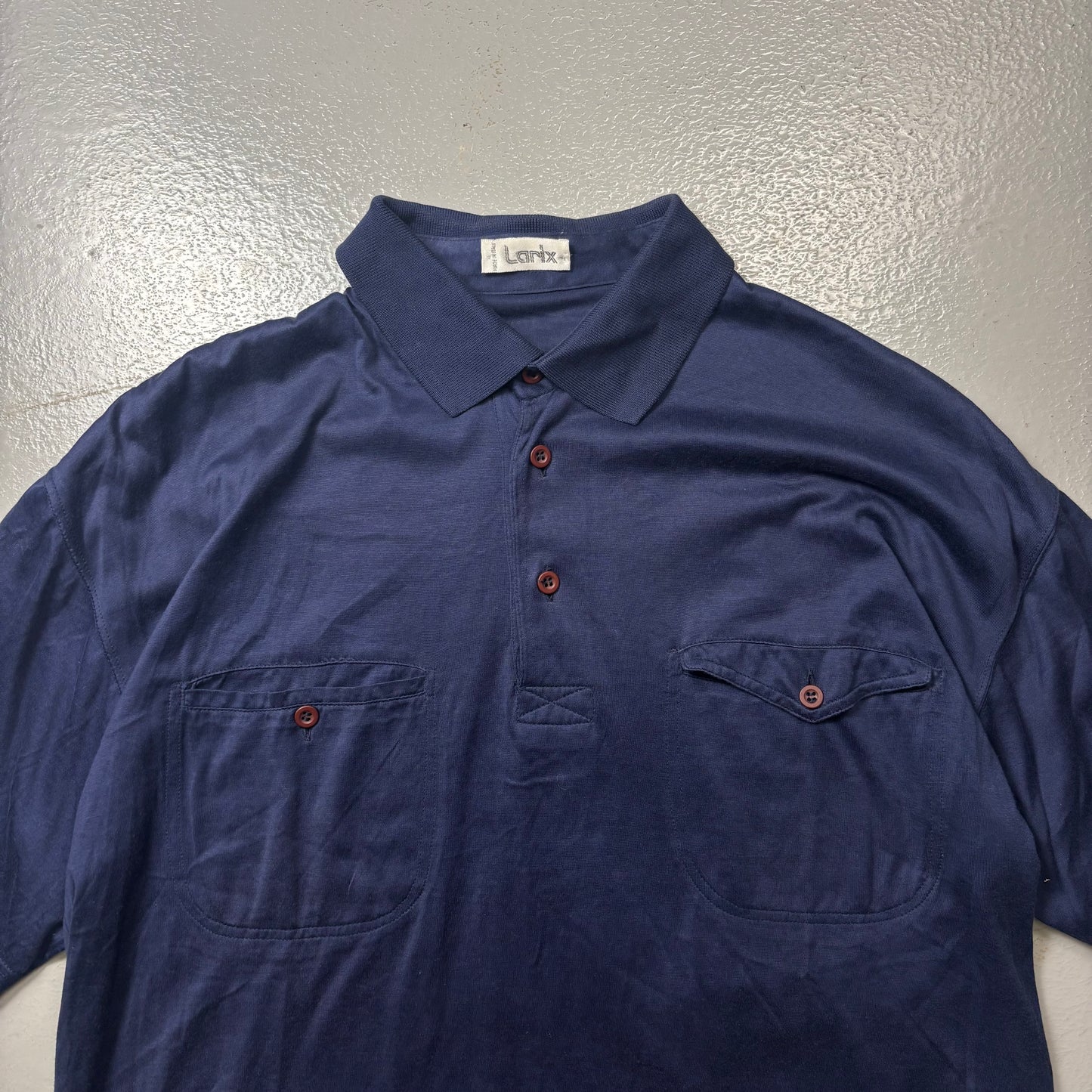 Vintage 90s Italian Lightweight Multi Pocket Polo Shirt (S)(VC)
