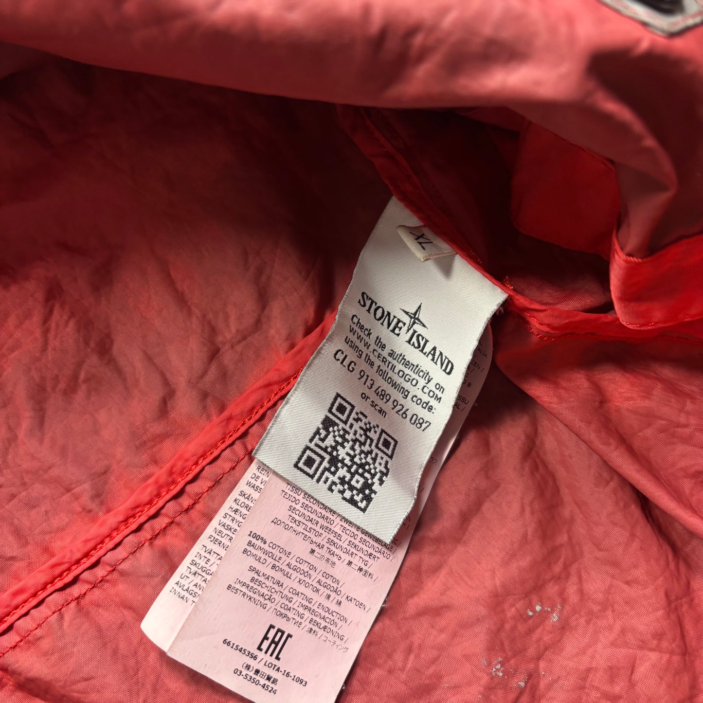 z Stone Island 2017 Garment Dyed Plated Mussola Reflective Jacket (XL)