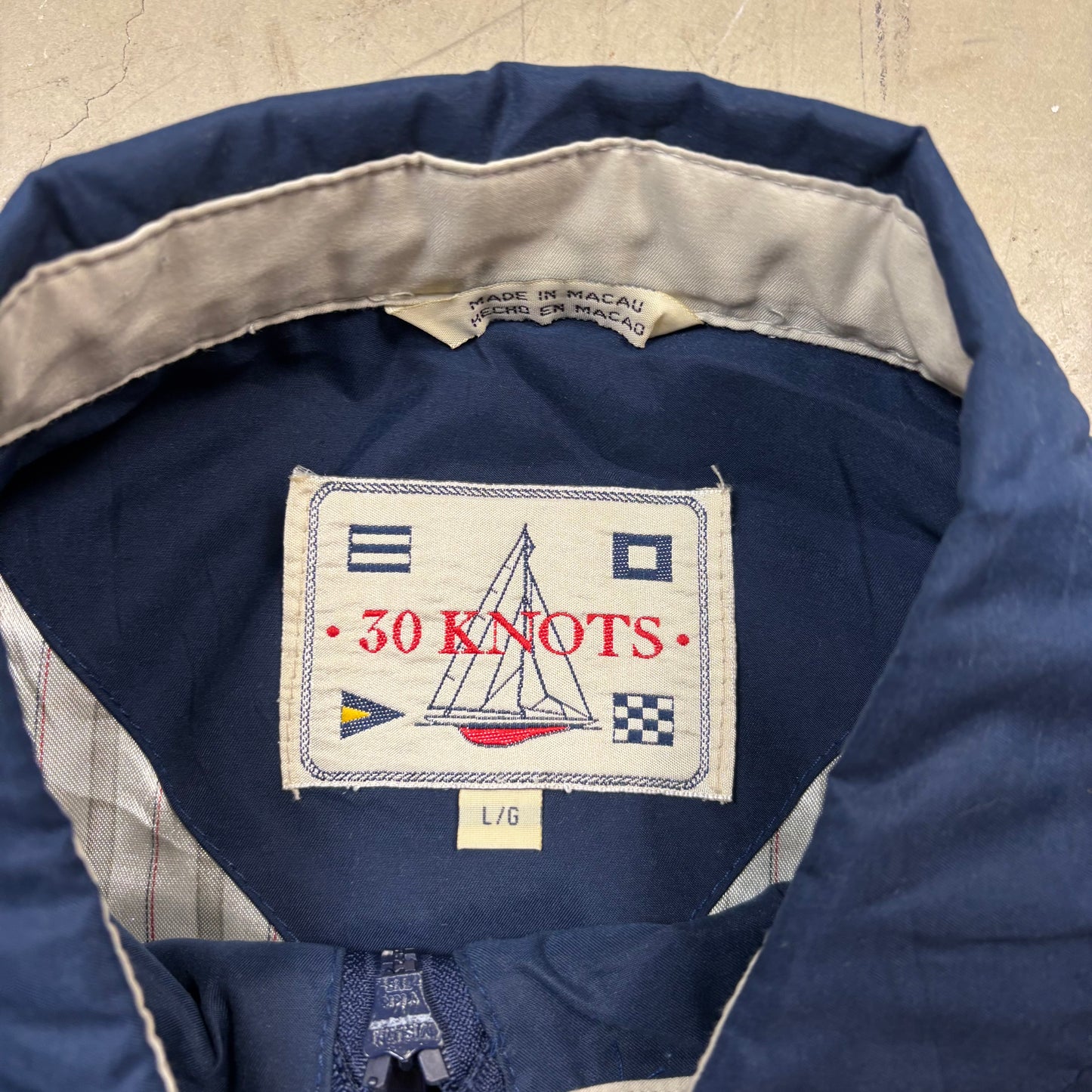 z Vintage 90s 30 Knots Sailing Bomber Jacket (L)(VC)