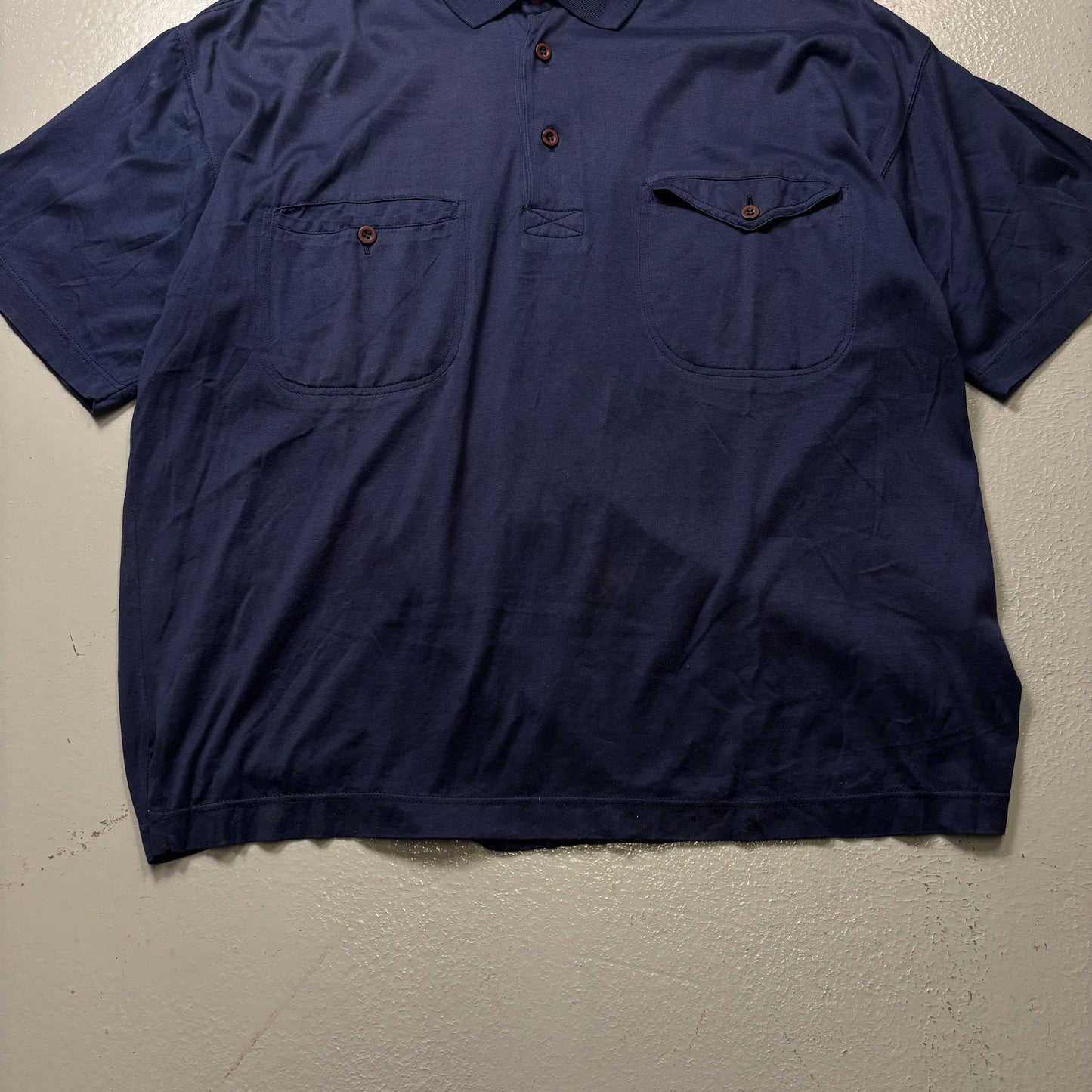 Vintage 90s Italian Lightweight Multi Pocket Polo Shirt (S)(VC)