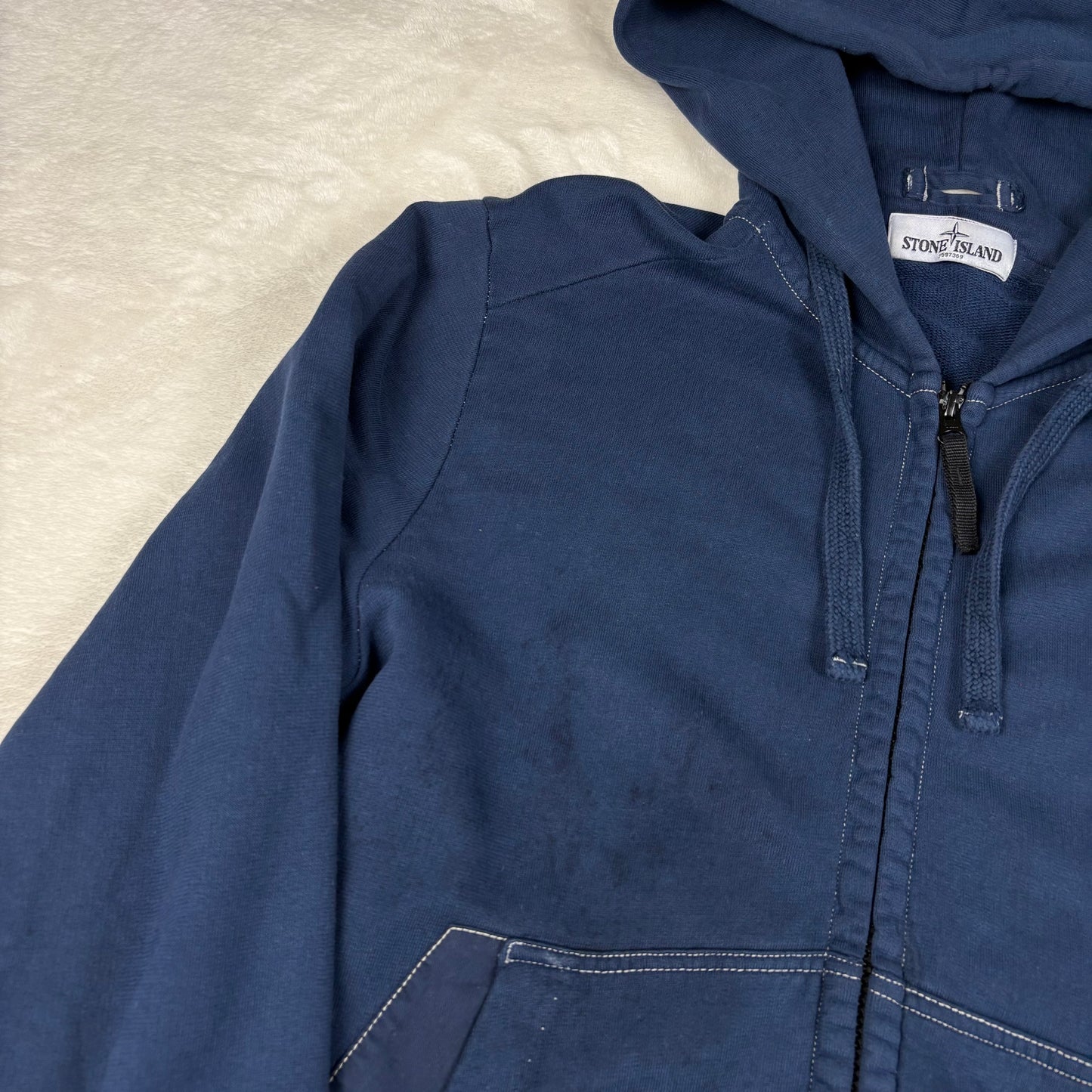 Stone Island 2010s Vintage Patch Logo Hoodie (M)