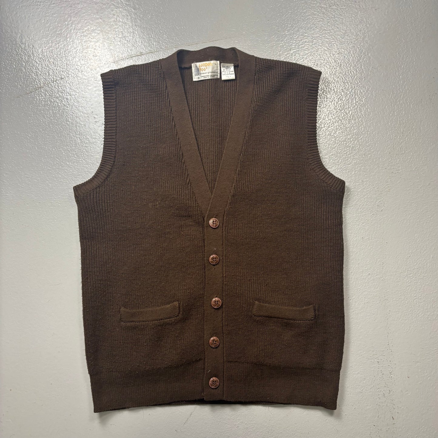 Vintage London Fog Knitted Vest (L)(VC)