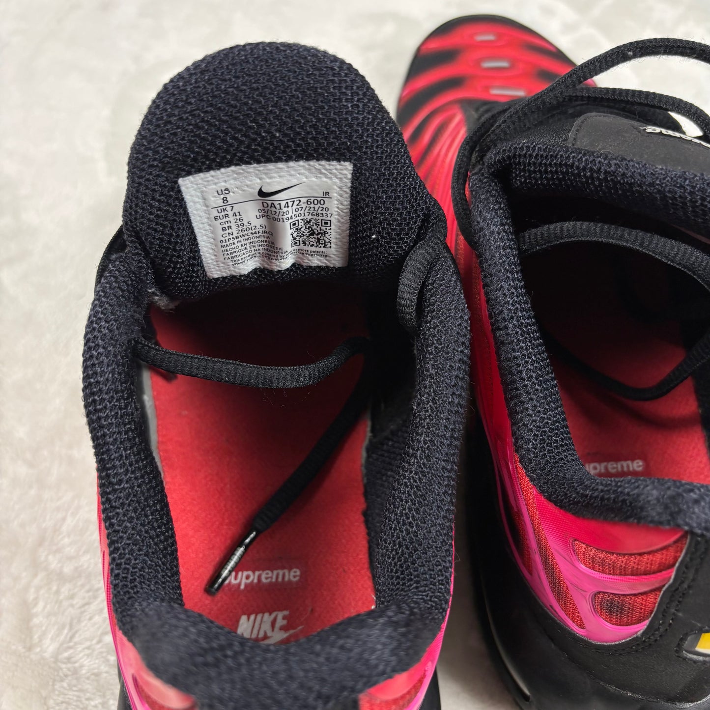 (A Top Pick) Supreme x Nike Tn Air Max Plus “University Red” (UK 7)