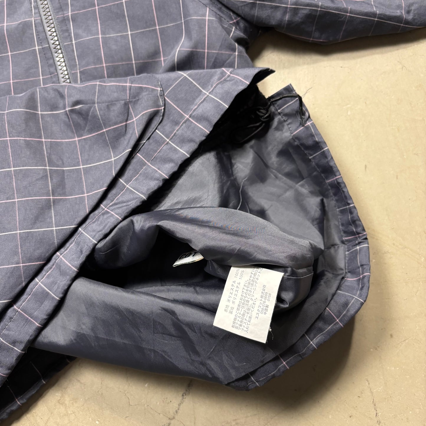(A Top Pick) Vintage Japanese Plaid Double Asymmetrical Zip Jacket (S)(SC)