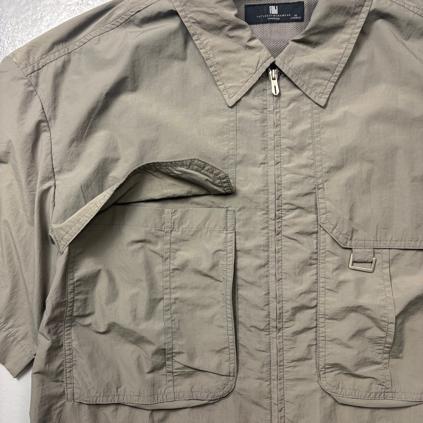 Mind Bridge Korean Nylon Technical Multi Pocket Shirt (M)(SC)
