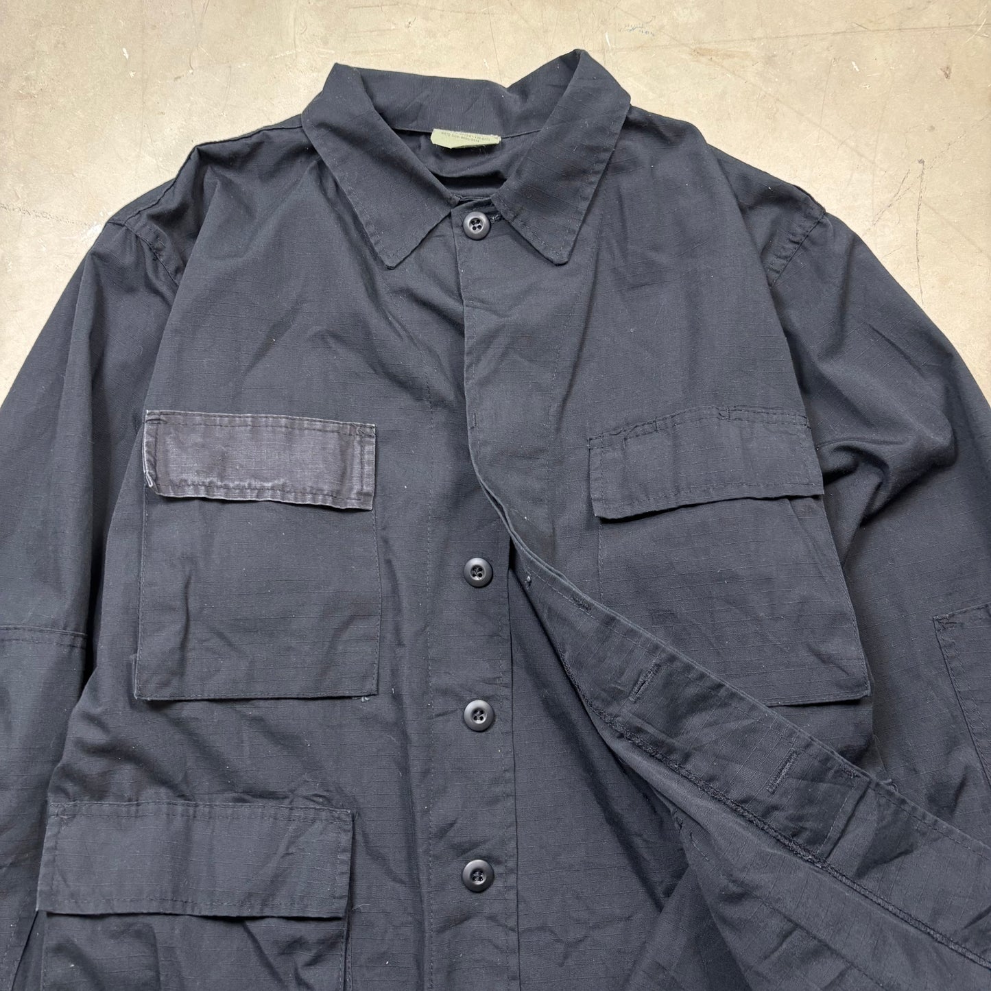 z Vintage Military Style Multi Pocket Collared Jacket (XL)(VC)