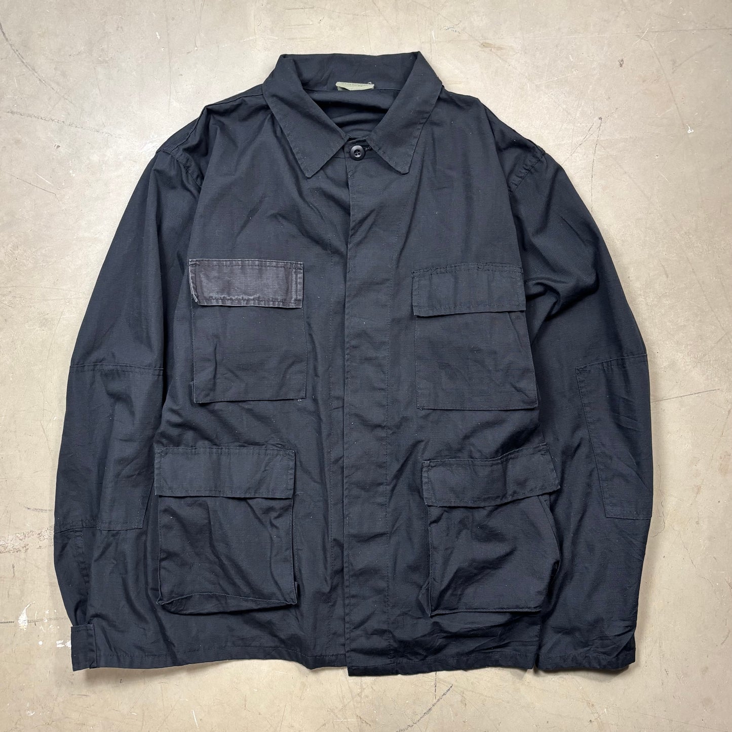 z Vintage Military Style Multi Pocket Collared Jacket (XL)(VC)